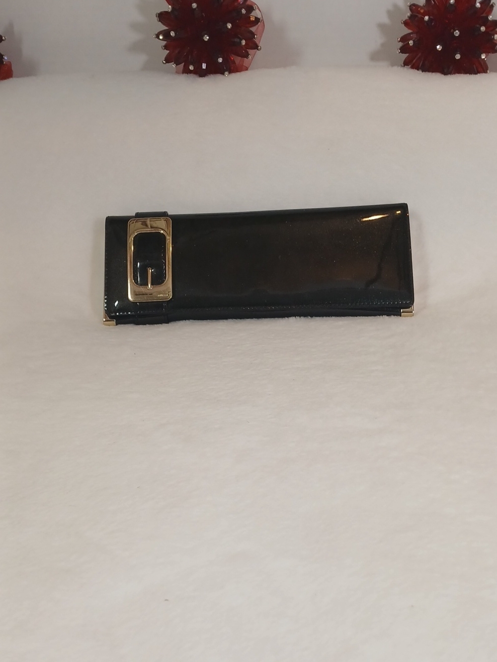 VTG Gucci Romy Black/ Or DRK Green  Leather Clutch